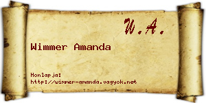 Wimmer Amanda névjegykártya